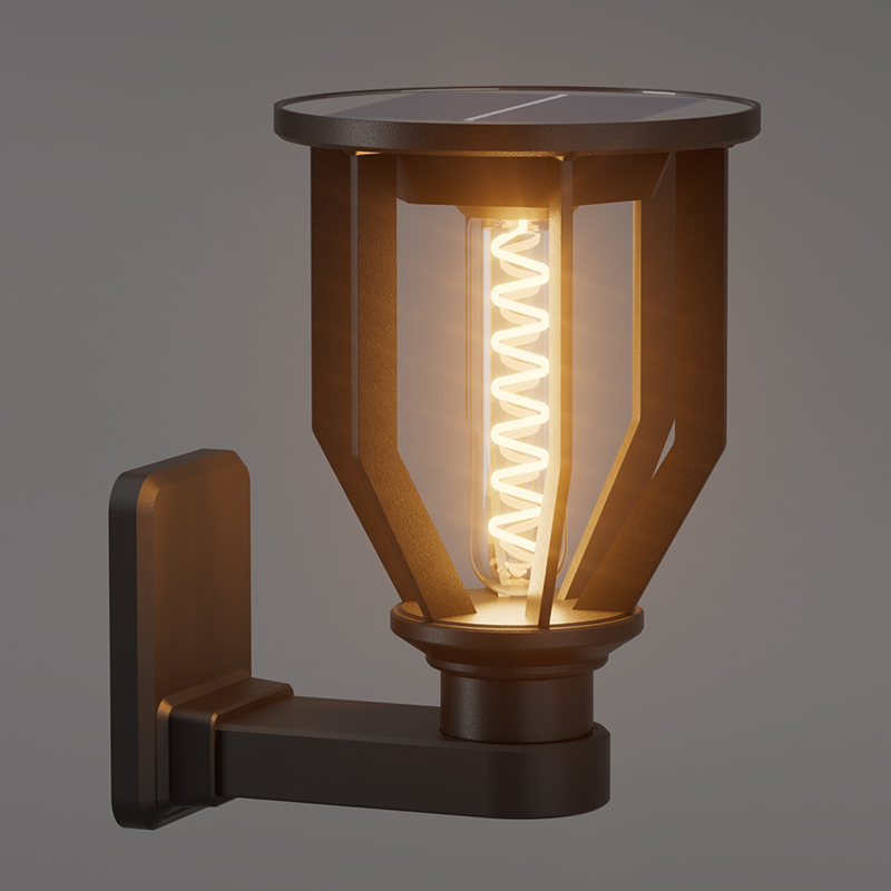PY-LED GR B04 Lampada da parete solare rotonda